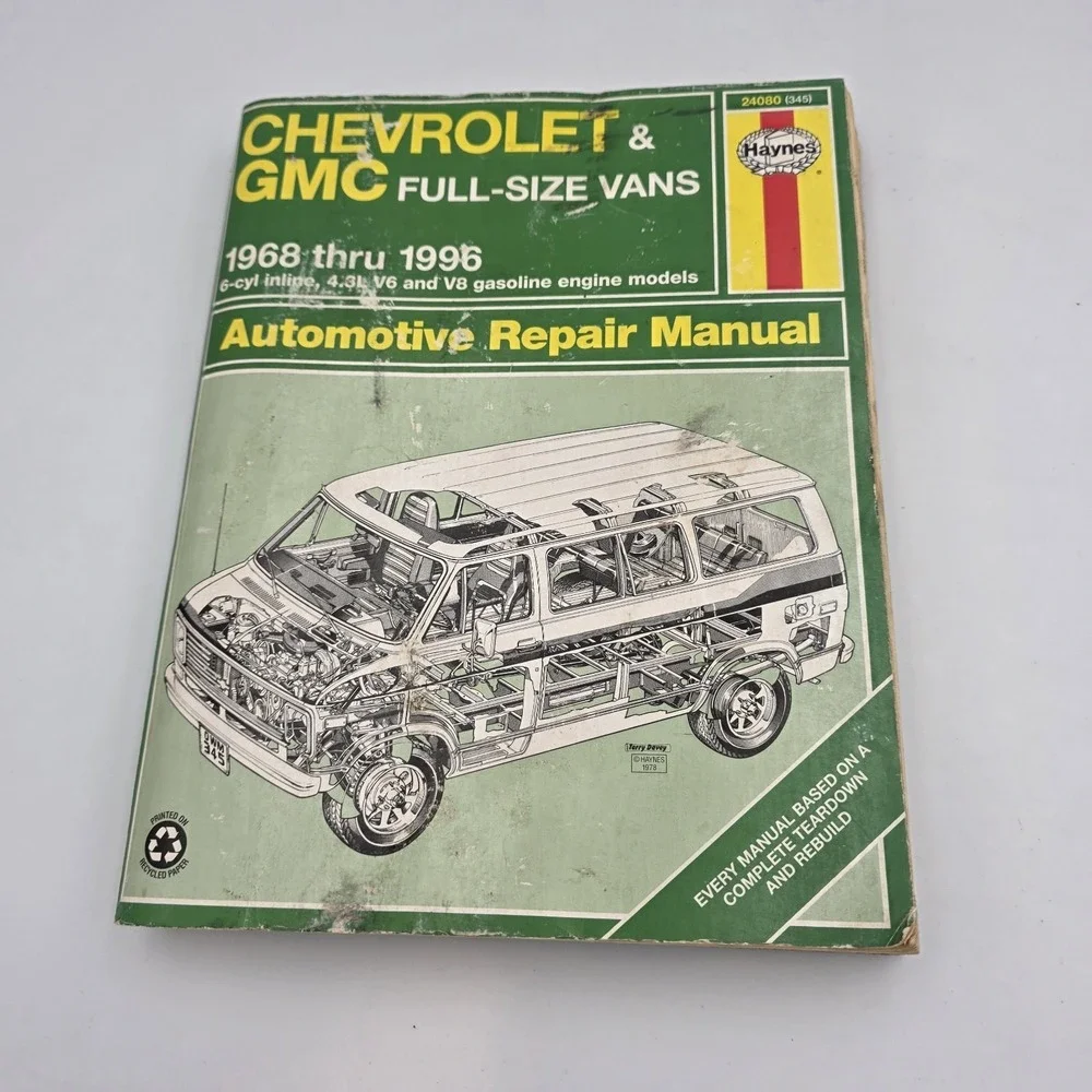 Haynes 24080 (345) Chevrolet GMC Full Size Van 1968-1996 V6 & V8 Repair Manual
